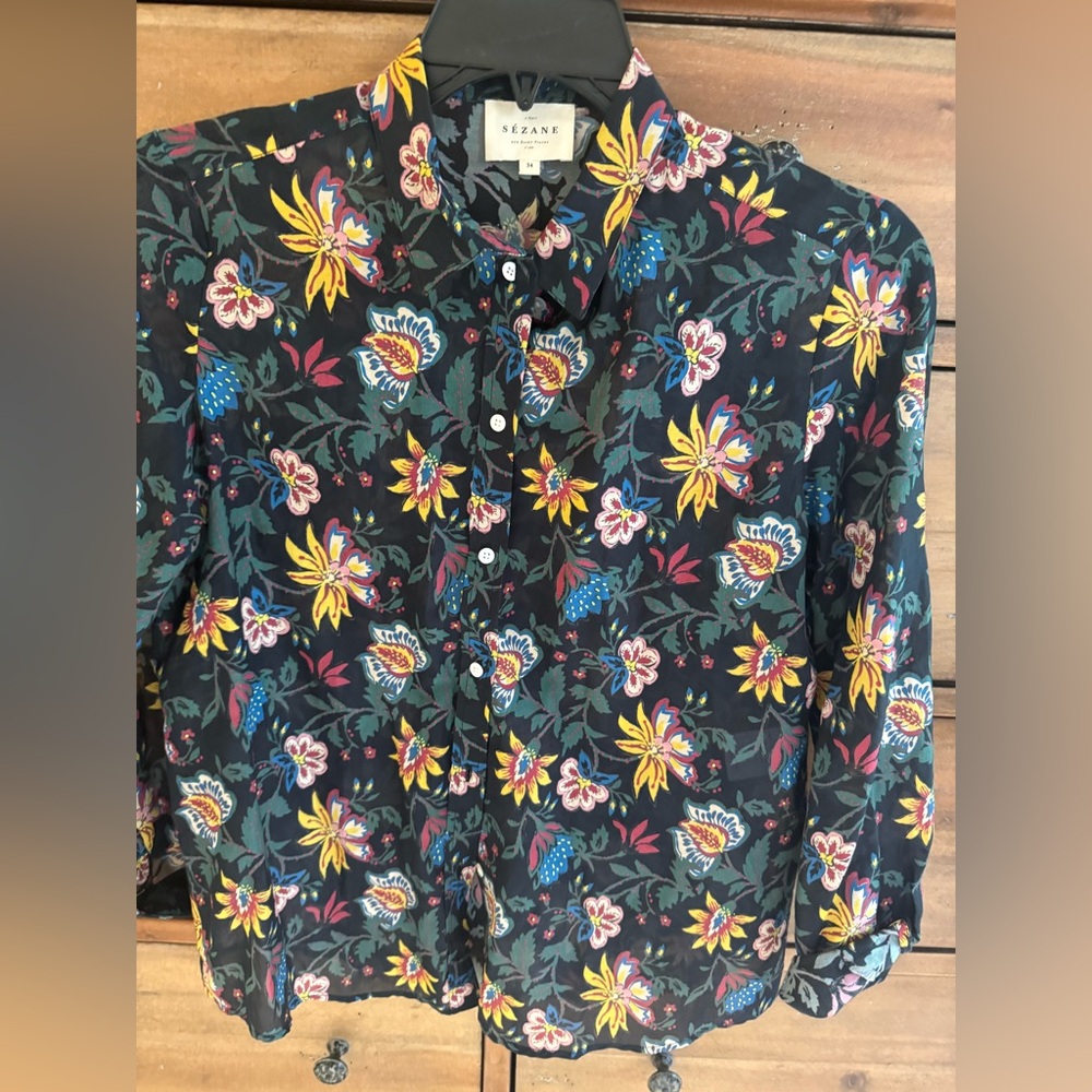 Sezane Pierro shirt in Botanique Noir - Picture 3 of 4
